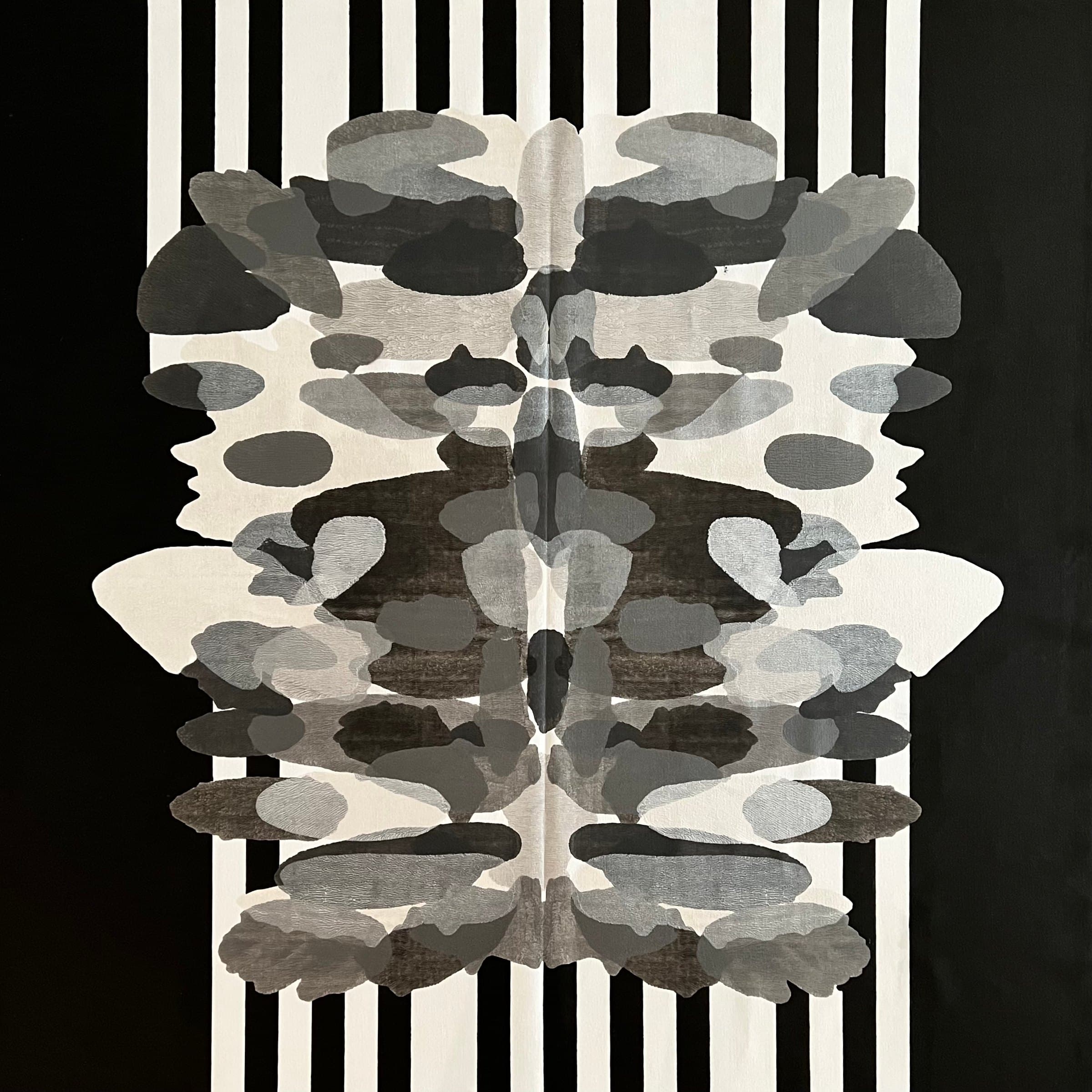 Blackout #1 by Joumana Yaghi — metallic acrylic on canvas, 40 × 40 in