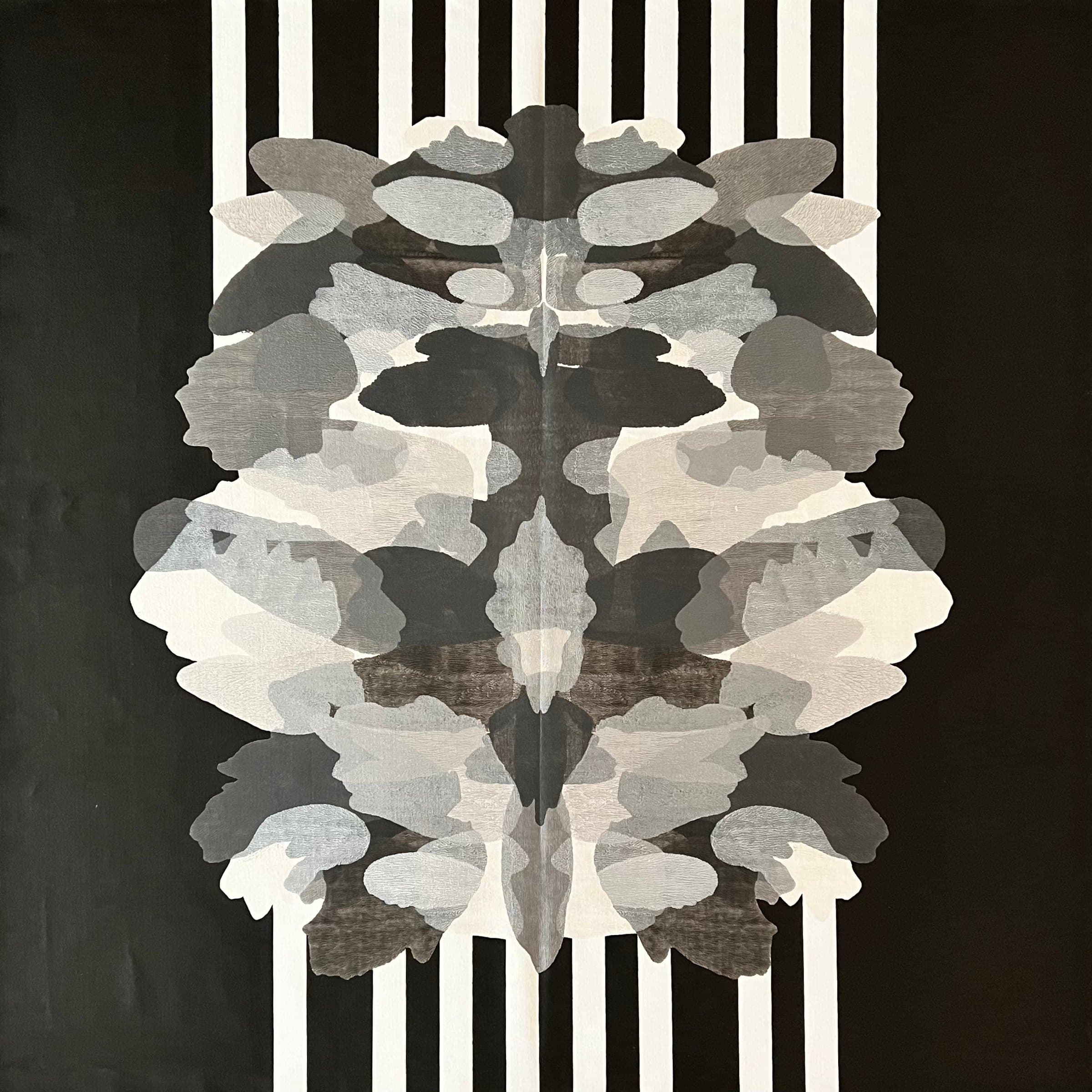 Blackout #2 by Joumana Yaghi — metallic acrylic on canvas, 40 × 40 in