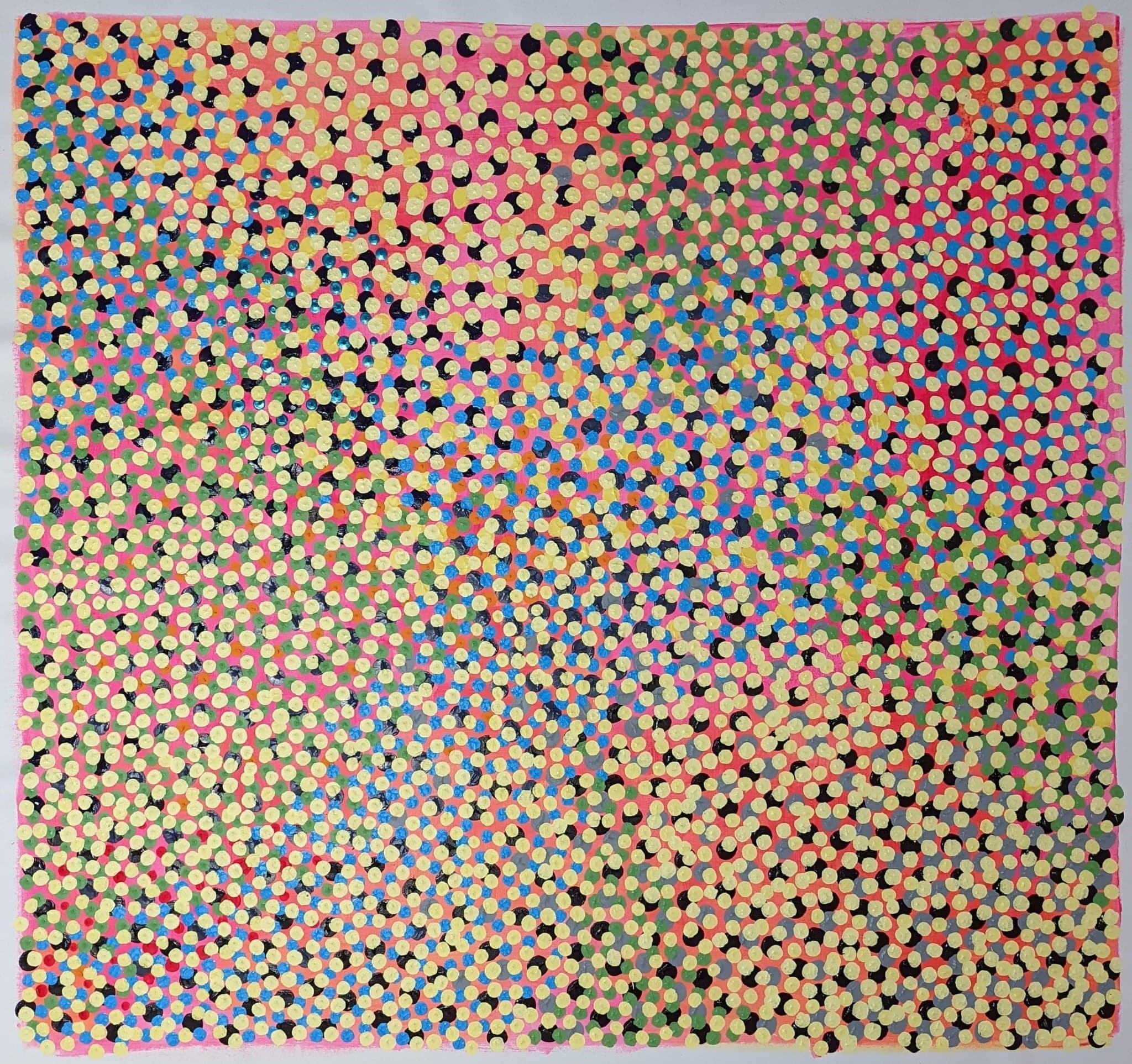 Candy Land by Joumana Yaghi — acrylic on canvas, 50 × 47 in