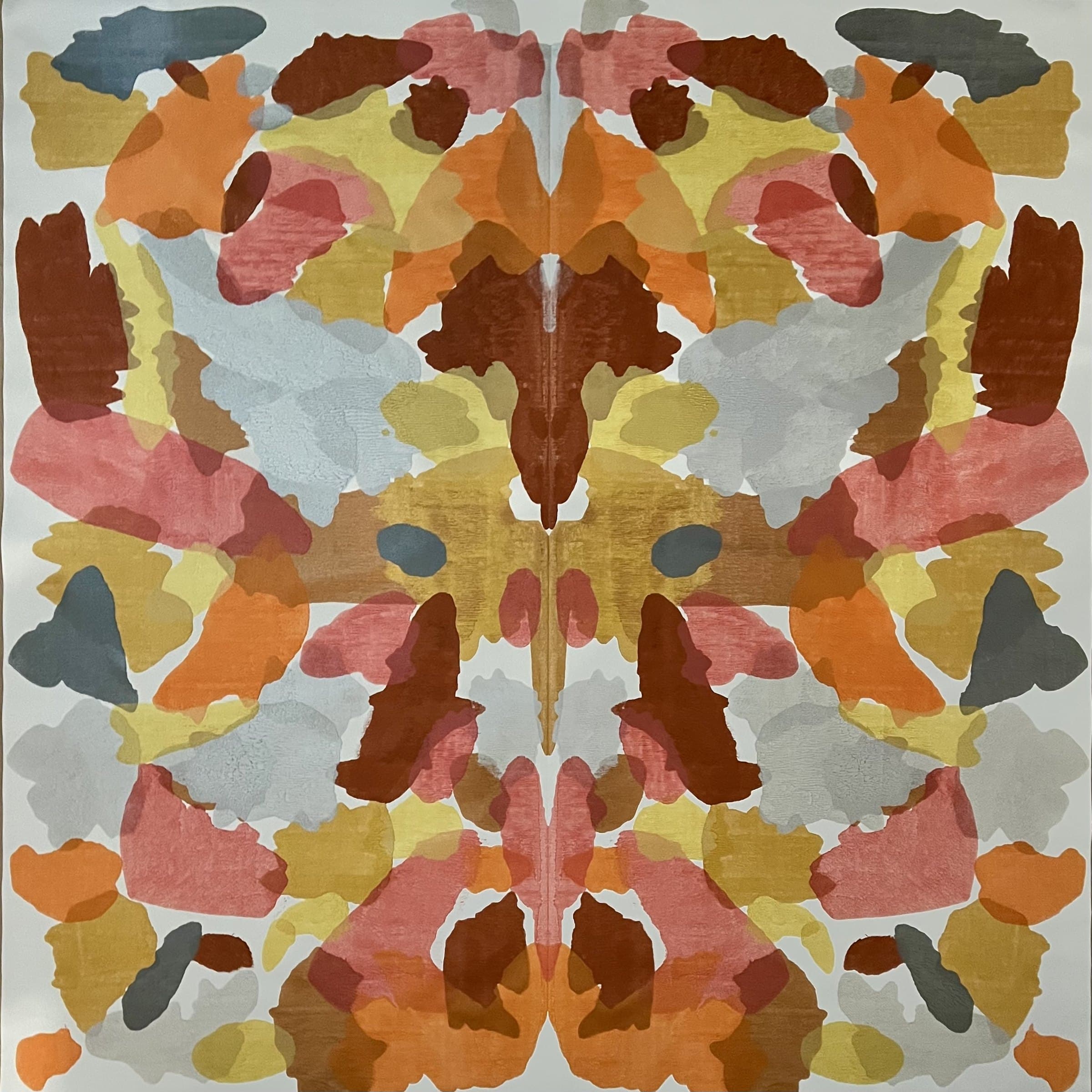 XTC Ed #1 by Joumana Yaghi — metallic acrylic on canvas, 43 × 43 in