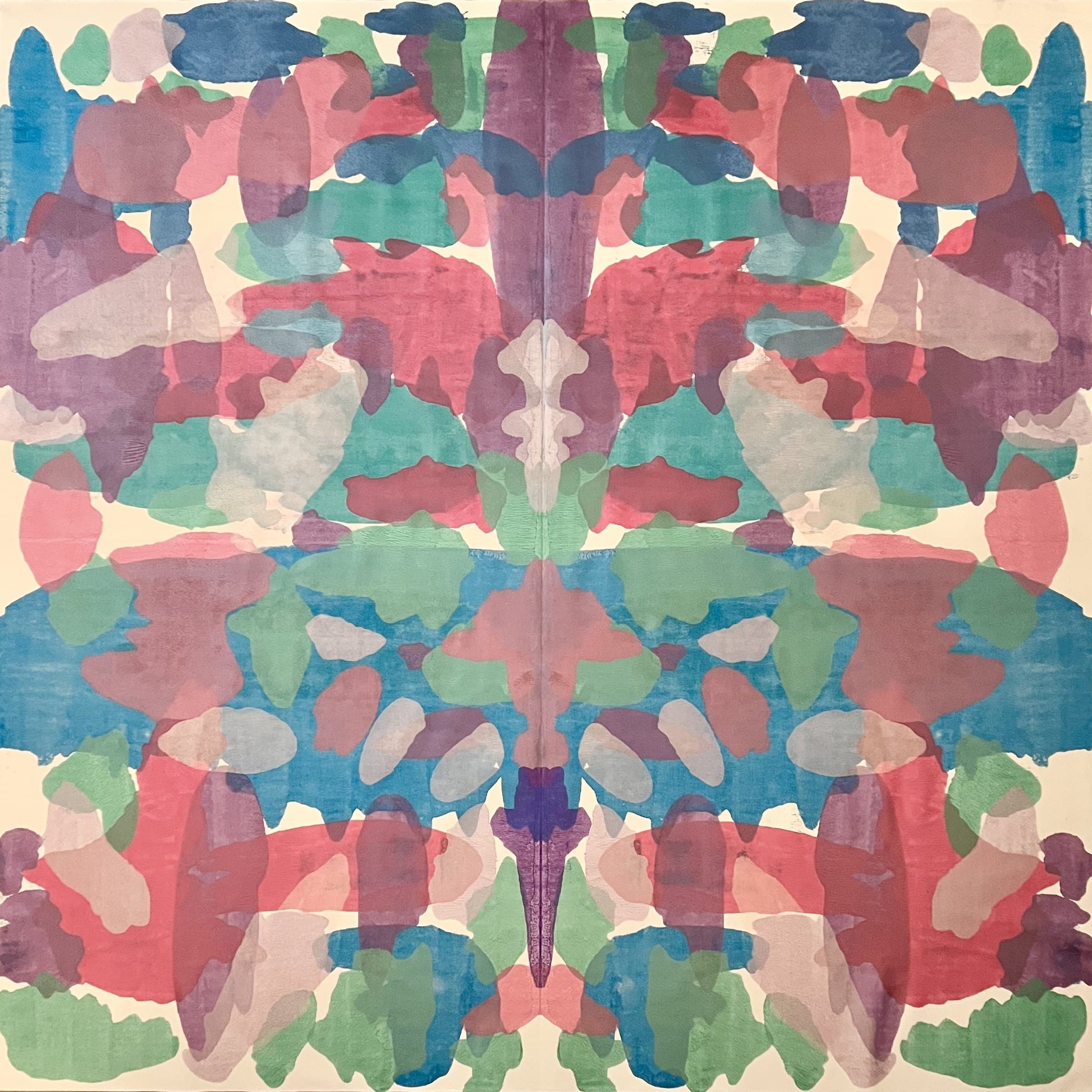 XTC Ed #2 by Joumana Yaghi — metallic acrylic on canvas, 53 × 53 in